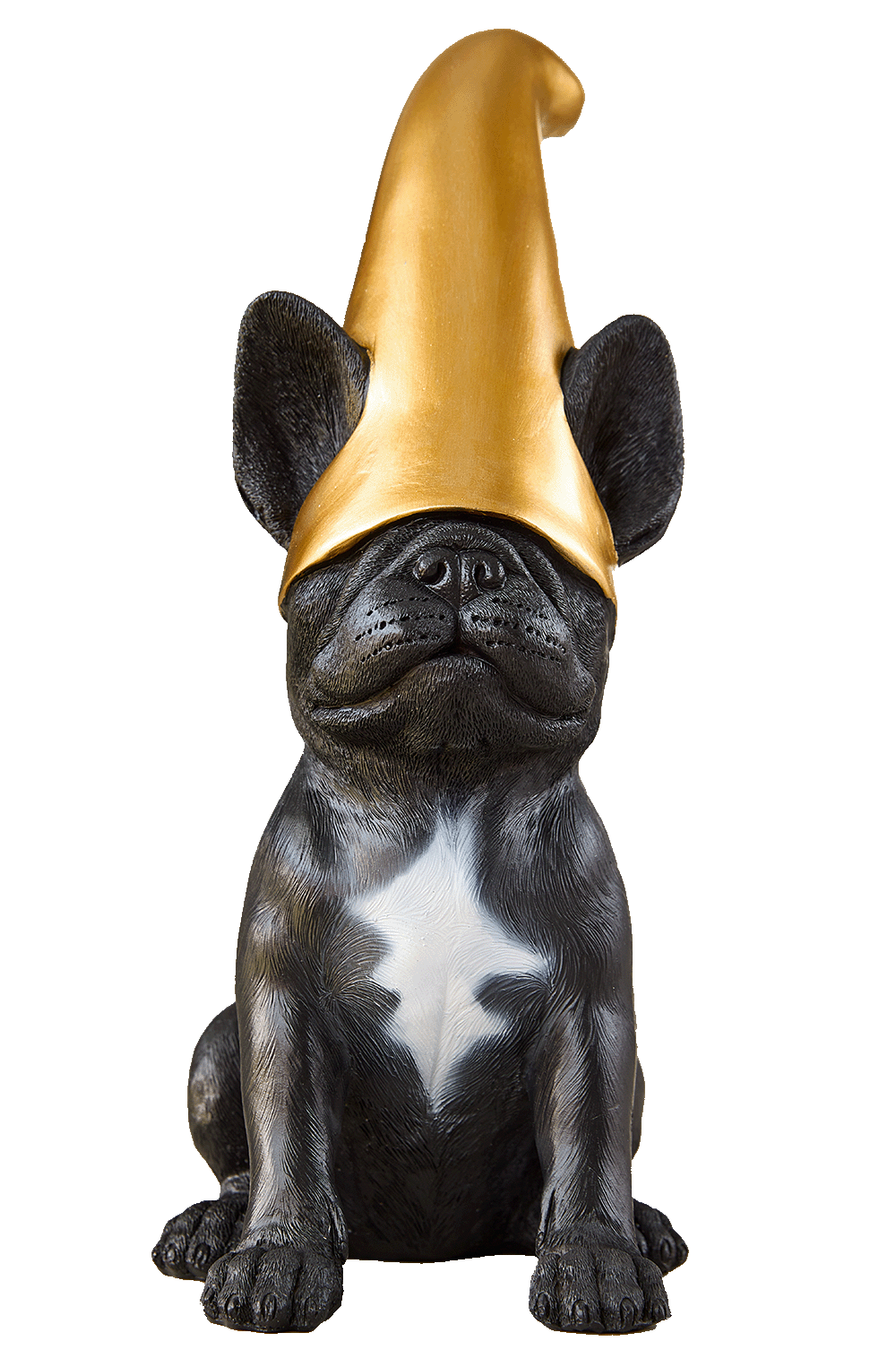 Frenchie Gnome! The black french bulldog gnome with a gold hat. Black french bulldog statue